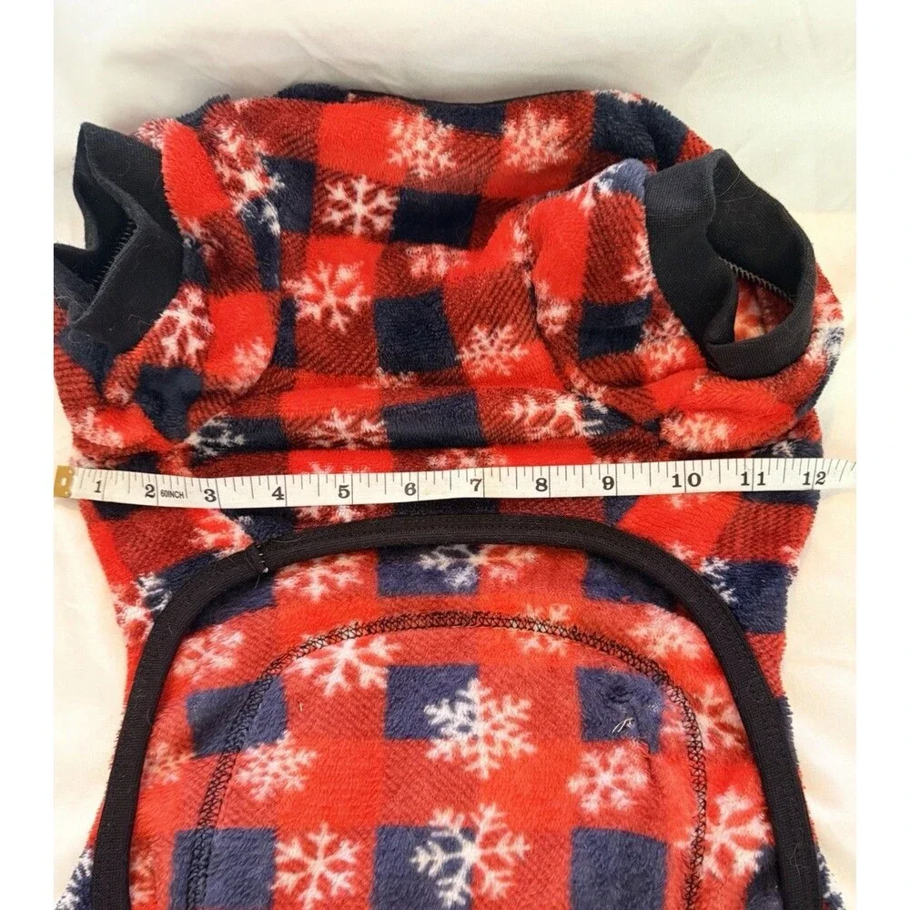 Holiday Pet Dog PJ’s Pajamas Soft XL  Red Black White Snowflakes